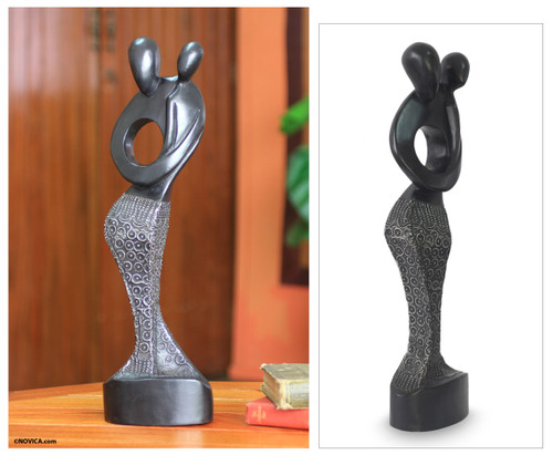 Hand Carved African Wood Sculpture 'Joy of Motherhood'