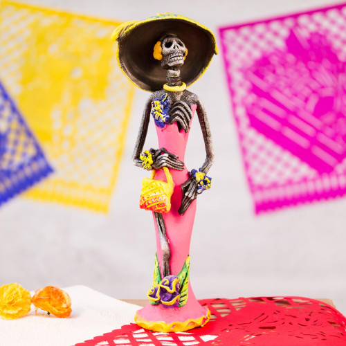 Catrina Day of the Dead Ceramic Sculpture from Mexico 'Gorgeous Catrina'
