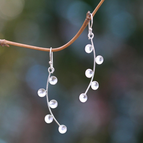 Sterling Silver Artisan Crafted Earrings from Bali 'Drizzle'