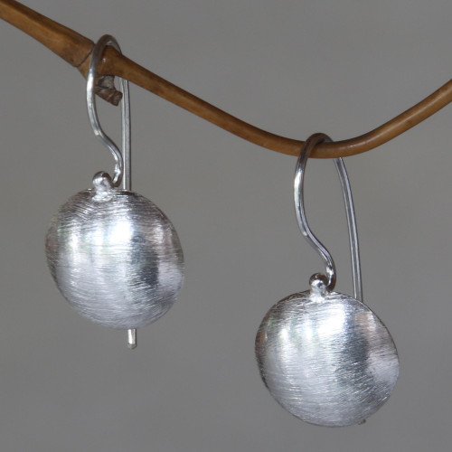 Sterling Silver Hook Earrings Minimalist Design from Bali 'Gleam'