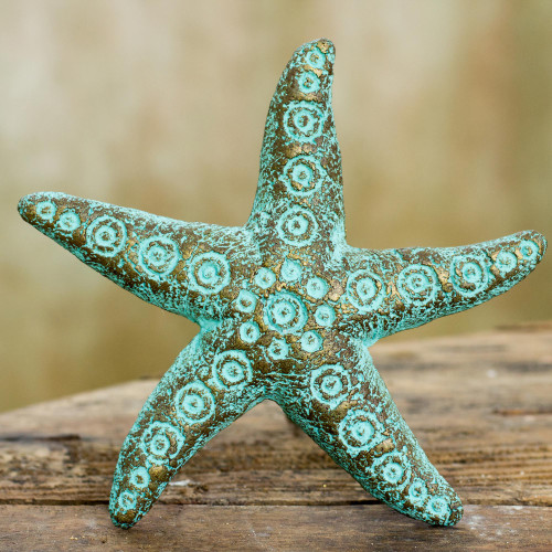 Recycled Paper Starfish Wall Art Sculpture Crafted by Hand 'Unique Starfish'