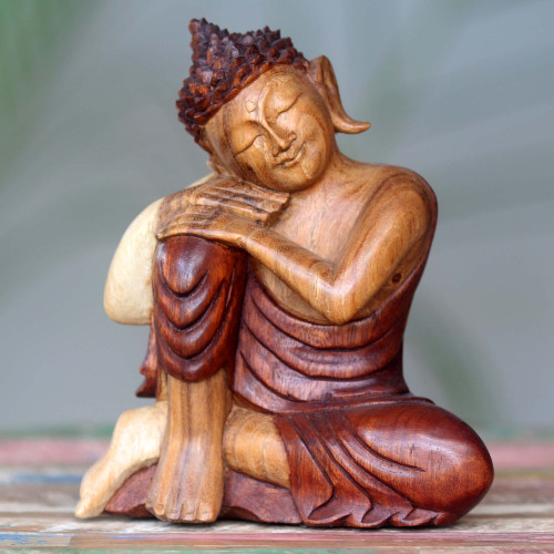 Balinese Peaceful Buddha Sculpture Carved by Hand 'Buddha Asleep'