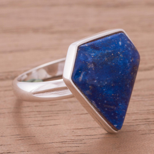 Lapis Lazuli  Silver Cocktail Ring 'Heaven'