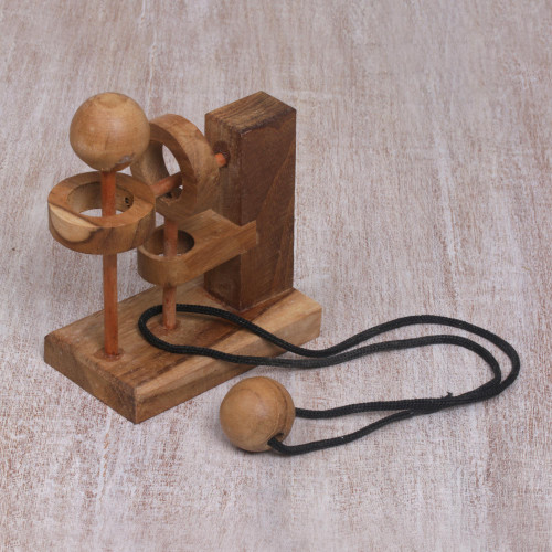 Hand Crafted Recycled Teak Wood Executive Game from Java 'Sneaky Ball'