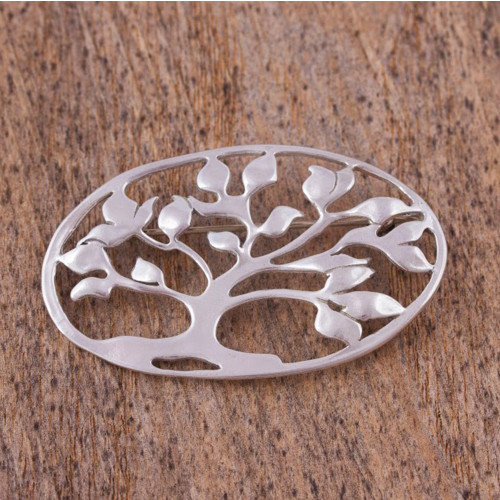 Sterling silver brooch pin 'Majestic Tree'