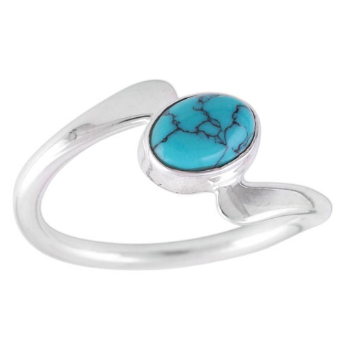 Rhodium Plated Sterling Silver Cocktail Ring from India 'Elliptical Eye'