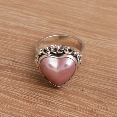 Handmade 925 Sterling Silver Cultured Pearl Cocktail Ring 'Stranger in Love'