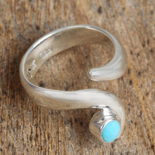 Swirling Turquoise Wrap Ring from Mexico 'Taxco Swirl'