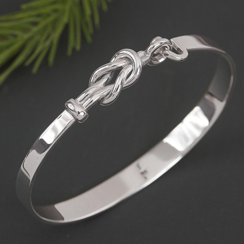 Sterling Silver Knot Bangle Bracelet from Mexico 'Knot'