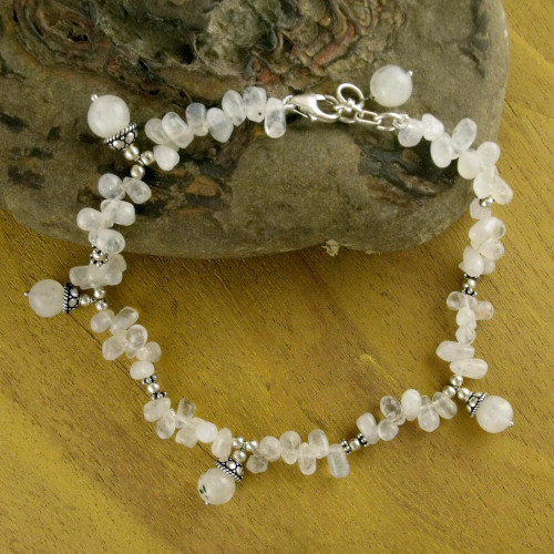 Rainbow Moonstone anklet 'Mystic Stone'