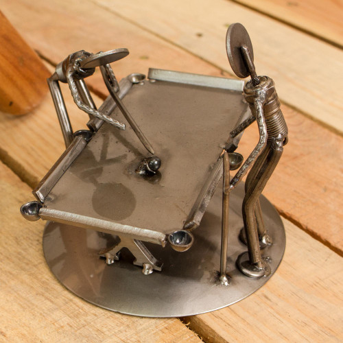 Billiards-Themed Upcycled Metal Auto Part Sculpture 'Billiards'