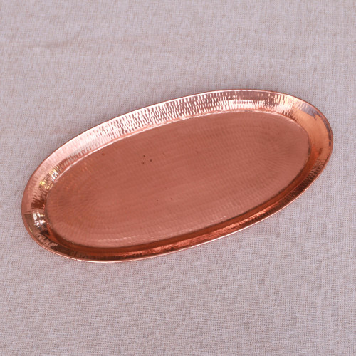 Hammered Oval Copper Tray Crafted in Bali 'Oval Entertainment'