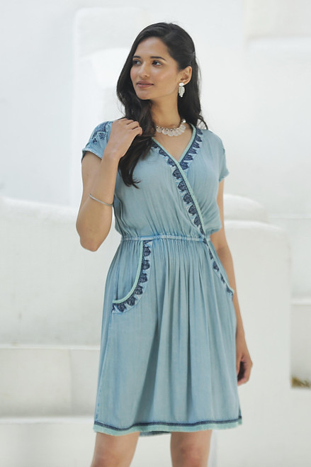 Comfortable Enzyme-Washed Viscose Dress 'Jaipur Gem'