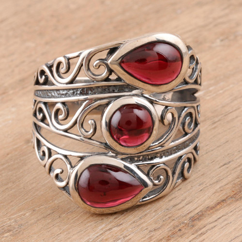 Multi-Stone Garnet Cocktail Ring from India 'Coming and Going'