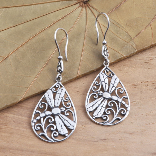 Dragonfly Sterling Silver Earrings from Bali 'Dragonfly Breeze'