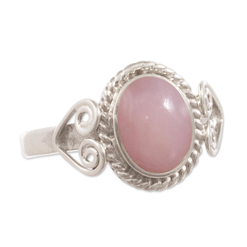 Artisan Crafted Pink Opal Ring 'Pink Sophistication'