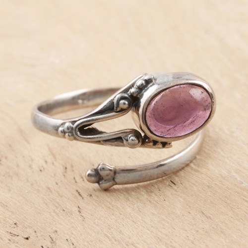 Hand Made Amethyst and Sterling Silver Wrap Ring 'Summer Berries'