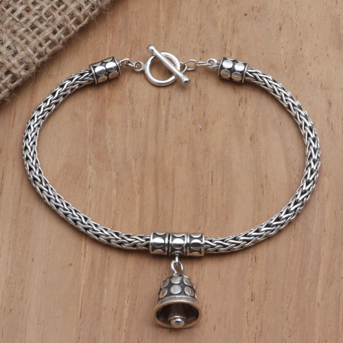 Handmade Sterling Silver Charm Bracelet from Bail 'Tiny Bell in Silver'
