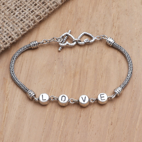 Sterling Silver Heart-Motif Bracelet 'Loyal One'