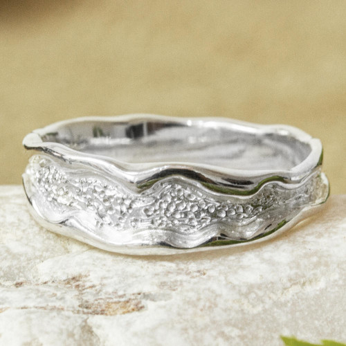 Sterling Silver Ring with Combined Textures from Mexico 'Textured Style'