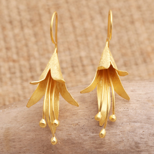 Hand Made Gold-Plated Dangle Earrings 'Favorite Girl'