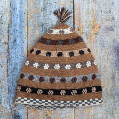 Hand Knit 100 Baby Alpaca Hat 'Roots Inspiration' Hand Knit 100 Baby Alpaca Hat 'Roots Inspiration'