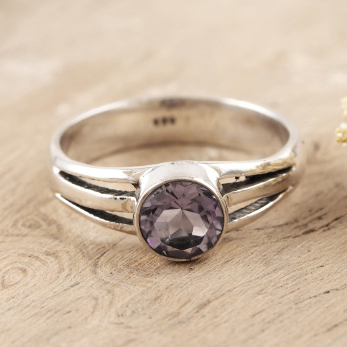 Amethyst and Sterling Silver Single Stone Ring 'Lilac Wish'