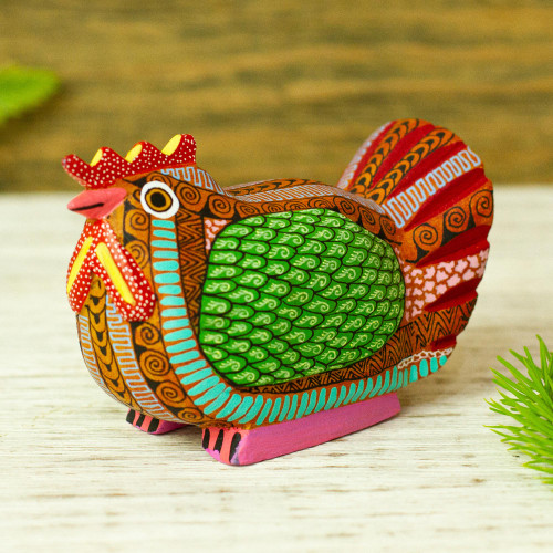 Hen Alebrije Figurine 'Flirty Hen'