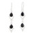 Indian Onyx and Sterling Silver Dangle Earrings 'Gleaming Drops'