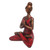 Handmade Cement Yoga Statuette from Java 'Asana Pose in Red'