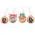 Wood Dog and Cat Holiday Ornaments Set of 4 'Dog and Cat Christmas'