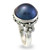 Floral Sterling Silver and Pearl Cocktail Ring 'Blue Moon'