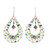 Double Drop Dangle Earrings in Green and Purple Crystals 'Green and Purple Sparkle'