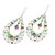 Double Drop Dangle Earrings in Green and Purple Crystals 'Green and Purple Sparkle'