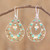 Double Drop Dangle Earrings with Turquoise Colored Crystals 'Turquoise Crystal Sparkle'