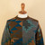 Multicolored Geometric Patterned Men's Pullover Sweater 'Quinoa Leaf'