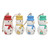 Snowmen Ornaments in Assorted Colors Set of 4 'Dapper Snowmen'