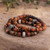 Set of 3 Handmade Stretch Bracelets of Brown Ceramic Beads 'Soul of the Andes'