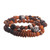 Set of 3 Handmade Stretch Bracelets of Brown Ceramic Beads 'Soul of the Andes'