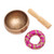 Hammered Finish Brass Alloy Singing Bowl Set 3 Pcs 'Orange Mantra'