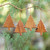 Hand Carved Tree-Shaped Wood Ornaments Set of 4 'Simple Evergreens'