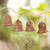 Handmade Wooden Bell Ornaments Set of 4 'Merry Bells'