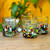 Recycled Multicolored Juice Glasses from Mexico Set of 6 'Tonala Flowers'