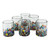 Recycled Multicolored Juice Glasses from Mexico Set of 6 'Tonala Flowers'