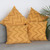 Embroidered Cushion Covers with Zigzag Motif Set of 4 'Marigold Path'