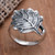 Sterling Silver Leaf-Motif Cocktail Ring 'Autumnal Melody'