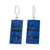 Cedar Wood Hand Painted Dangle Earrings with Huipil Design 'San Antonio Huipil'