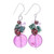 Quartz and Cultured Pearl Dangle Earrings 'Grape Lover'