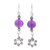Amethyst Dangle Earrings with Star Motif 'Center Stage in Purple'