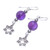 Amethyst Dangle Earrings with Star Motif 'Center Stage in Purple'